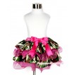 Hot Pink Camouflage Flower Petal Full Pettiskirt With Hot Pink Bow B234 